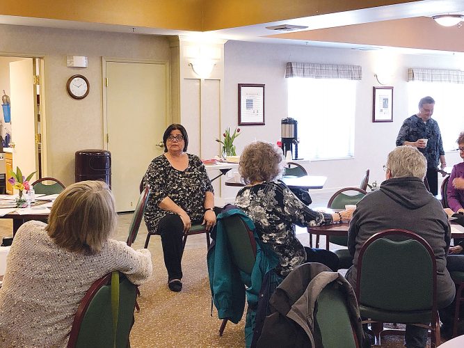 Rose Wichmann of Struthers Parkinson’s Center speaks to Parkinson’s